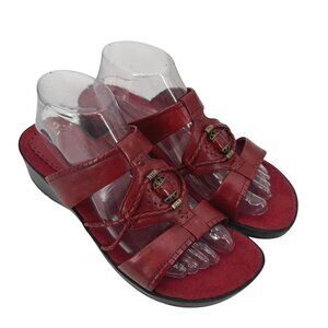Baretraps Womens Olinda Red Leather Wedge Sandals Size 10M